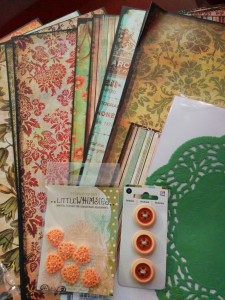coordinated scrapbook embellishments and paper for scrapbook retreat packing tips